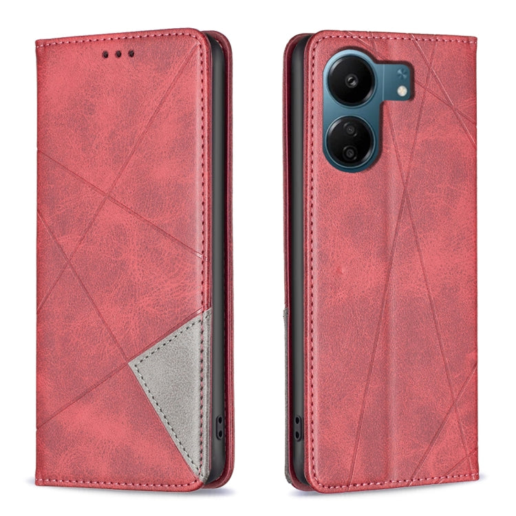 Rhombus Texture Magnetic Leather Phone Case, For Xiaomi Poco M6 4G / Redmi 13 4G, For Xiaomi Redmi Note 13 Pro 4G Global, For Xiaomi Poco M6 Pro 4G, For Xiaomi Redmi A3, For Xiaomi Redmi Note 13 4G Global, For Xiaomi Redmi K70E, For Xiaomi Redmi Note 1...