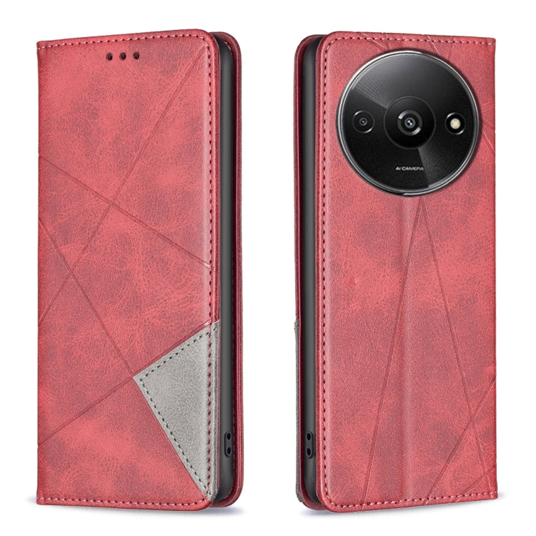 Rhombus Texture Magnetic Leather Phone Case, For Xiaomi Poco M6 4G / Redmi 13 4G, For Xiaomi Redmi Note 13 Pro 4G Global, For Xiaomi Poco M6 Pro 4G, For Xiaomi Redmi A3, For Xiaomi Redmi Note 13 4G Global, For Xiaomi Redmi K70E, For Xiaomi Redmi Note 1...
