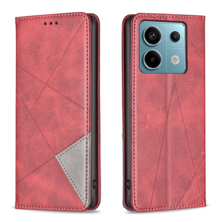 Rhombus Texture Magnetic Leather Phone Case, For Xiaomi Poco M6 4G / Redmi 13 4G, For Xiaomi Redmi Note 13 Pro 4G Global, For Xiaomi Poco M6 Pro 4G, For Xiaomi Redmi A3, For Xiaomi Redmi Note 13 4G Global, For Xiaomi Redmi K70E, For Xiaomi Redmi Note 1...