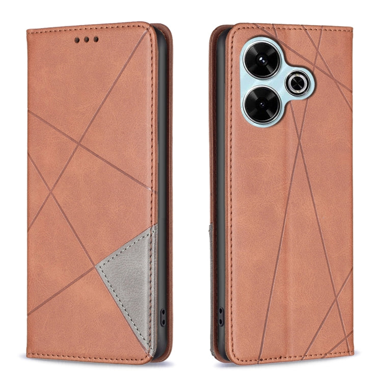 Rhombus Texture Magnetic Leather Phone Case, For Xiaomi Poco M6 4G / Redmi 13 4G, For Xiaomi Redmi Note 13 Pro 4G Global, For Xiaomi Poco M6 Pro 4G, For Xiaomi Redmi A3, For Xiaomi Redmi Note 13 4G Global, For Xiaomi Redmi K70E, For Xiaomi Redmi Note 1...
