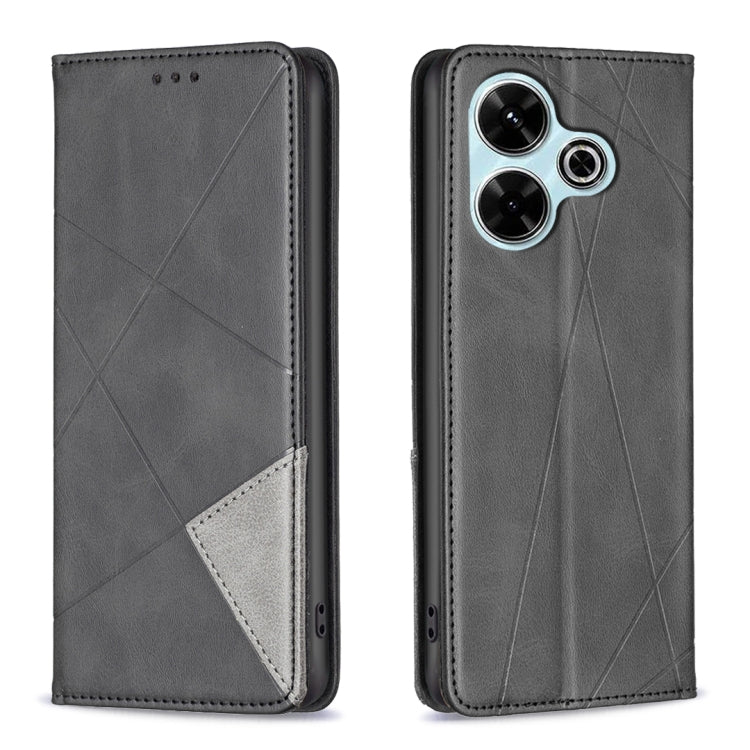 Rhombus Texture Magnetic Leather Phone Case, For Xiaomi Poco M6 4G / Redmi 13 4G, For Xiaomi Redmi Note 13 Pro 4G Global, For Xiaomi Poco M6 Pro 4G, For Xiaomi Redmi A3, For Xiaomi Redmi Note 13 4G Global, For Xiaomi Redmi K70E, For Xiaomi Redmi Note 1...