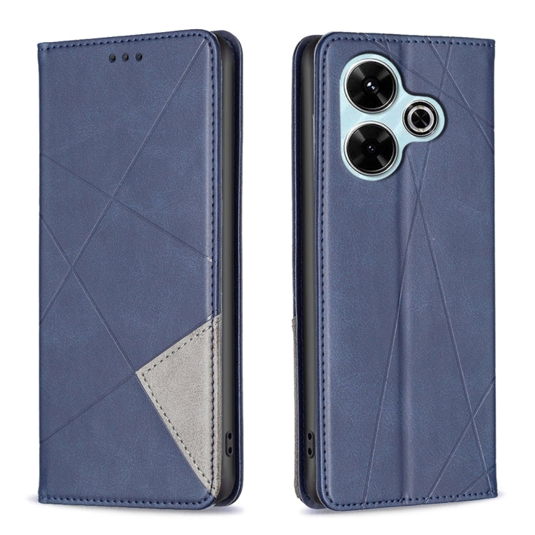 Rhombus Texture Magnetic Leather Phone Case, For Xiaomi Poco M6 4G / Redmi 13 4G, For Xiaomi Redmi Note 13 Pro 4G Global, For Xiaomi Poco M6 Pro 4G, For Xiaomi Redmi A3, For Xiaomi Redmi Note 13 4G Global, For Xiaomi Redmi K70E, For Xiaomi Redmi Note 1...