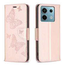 Load image into Gallery viewer, Two Butterflies Embossing Leather Phone Case, For Xiaomi Redmi Note 13 Pro 4G Global, For Xiaomi Poco M6 Pro 4G, For Xiaomi Redmi Note 13 4G Global, For Xiaomi Redmi Note 13, For Xiaomi Redmi 13C, For Xiaomi Redmi Note 13 Pro+ 5G                       ...