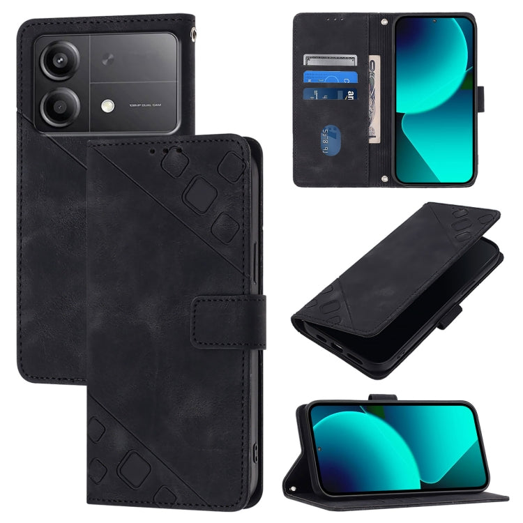 Skin Feel Embossed Leather Phone Case, For Xiaomi Poco F6, For Xiaomi Poco M6 Pro 4G, For Xiaomi Poco X6 Neo 5G Global, For Xiaomi Redmi A3, For Xiaomi Redmi Note 13 Pro 4G Global, For Xiaomi Redmi Note 13 4G Global, For Xiaomi Redmi K70E              ...
