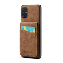 Load image into Gallery viewer, Fierre Shann Crazy Horse Card Holder Back Cover PU Phone Case, For Samsung Galaxy A22 5G, For Samsung Galaxy A51 5G, For Samsung Galaxy A71 5G, For Samsung Galaxy A53 5G, For Samsung Galaxy A73 5G, For Samsung Galaxy A33 5G, For Samsung Galaxy A52 4G /...