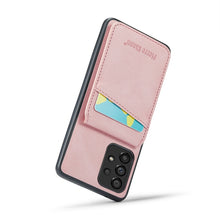 Load image into Gallery viewer, Fierre Shann Crazy Horse Card Holder Back Cover PU Phone Case