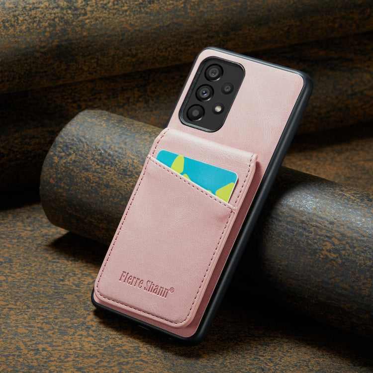 Fierre Shann Crazy Horse Card Holder Back Cover PU Phone Case