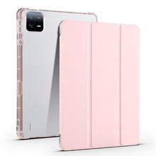 Load image into Gallery viewer, 3-fold Clear TPU Smart Leather Tablet Case with Pen Slot, For Xiaomi Pad 7 / 7 Pro, For Xiaomi Redmi Pad Pro 12.1, For Xiaomi Pad 6S Pro, For Xiaomi Pad 6 Max 14, For Xiaomi Pad 6 / 6 Pro