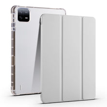 Load image into Gallery viewer, 3-fold Clear TPU Smart Leather Tablet Case with Pen Slot, For Xiaomi Pad 7 / 7 Pro, For Xiaomi Redmi Pad Pro 12.1, For Xiaomi Pad 6S Pro, For Xiaomi Pad 6 Max 14, For Xiaomi Pad 6 / 6 Pro