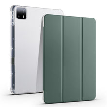 Load image into Gallery viewer, 3-fold Clear TPU Smart Leather Tablet Case with Pen Slot, For Xiaomi Pad 7 / 7 Pro, For Xiaomi Redmi Pad Pro 12.1, For Xiaomi Pad 6S Pro, For Xiaomi Pad 6 Max 14, For Xiaomi Pad 6 / 6 Pro
