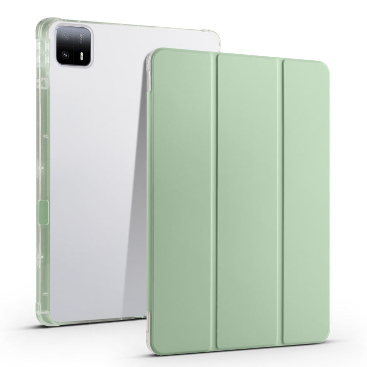 3-fold Clear TPU Smart Leather Tablet Case with Pen Slot, For Xiaomi Pad 7 / 7 Pro, For Xiaomi Redmi Pad Pro 12.1, For Xiaomi Pad 6S Pro, For Xiaomi Pad 6 Max 14, For Xiaomi Pad 6 / 6 Pro