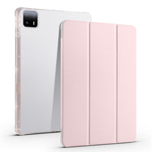 Load image into Gallery viewer, 3-fold Clear TPU Smart Leather Tablet Case with Pen Slot, For Xiaomi Pad 7 / 7 Pro, For Xiaomi Redmi Pad Pro 12.1, For Xiaomi Pad 6S Pro, For Xiaomi Pad 6 Max 14, For Xiaomi Pad 6 / 6 Pro