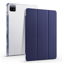 Load image into Gallery viewer, 3-fold Clear TPU Smart Leather Tablet Case with Pen Slot, For Xiaomi Pad 7 / 7 Pro, For Xiaomi Redmi Pad Pro 12.1, For Xiaomi Pad 6S Pro, For Xiaomi Pad 6 Max 14, For Xiaomi Pad 6 / 6 Pro