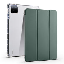 Load image into Gallery viewer, 3-fold Clear TPU Smart Leather Tablet Case with Pen Slot, For Xiaomi Pad 7 / 7 Pro, For Xiaomi Redmi Pad Pro 12.1, For Xiaomi Pad 6S Pro, For Xiaomi Pad 6 Max 14, For Xiaomi Pad 6 / 6 Pro