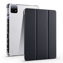 Load image into Gallery viewer, 3-fold Clear TPU Smart Leather Tablet Case with Pen Slot, For Xiaomi Pad 7 / 7 Pro, For Xiaomi Redmi Pad Pro 12.1, For Xiaomi Pad 6S Pro, For Xiaomi Pad 6 Max 14, For Xiaomi Pad 6 / 6 Pro