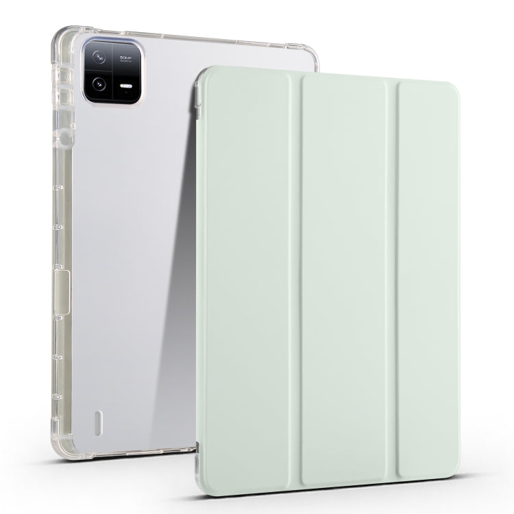3-fold Clear TPU Smart Leather Tablet Case with Pen Slot, For Xiaomi Pad 7 / 7 Pro, For Xiaomi Redmi Pad Pro 12.1, For Xiaomi Pad 6S Pro, For Xiaomi Pad 6 Max 14, For Xiaomi Pad 6 / 6 Pro