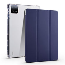 Load image into Gallery viewer, 3-fold Clear TPU Smart Leather Tablet Case with Pen Slot, For Xiaomi Pad 7 / 7 Pro, For Xiaomi Redmi Pad Pro 12.1, For Xiaomi Pad 6S Pro, For Xiaomi Pad 6 Max 14, For Xiaomi Pad 6 / 6 Pro