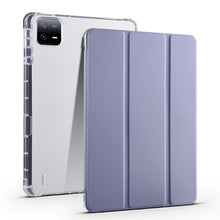 Load image into Gallery viewer, 3-fold Clear TPU Smart Leather Tablet Case with Pen Slot, For Xiaomi Pad 7 / 7 Pro, For Xiaomi Redmi Pad Pro 12.1, For Xiaomi Pad 6S Pro, For Xiaomi Pad 6 Max 14, For Xiaomi Pad 6 / 6 Pro