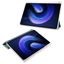 Load image into Gallery viewer, 3-fold Clear TPU Smart Leather Tablet Case with Pen Slot, For Xiaomi Pad 7 / 7 Pro, For Xiaomi Redmi Pad Pro 12.1, For Xiaomi Pad 6S Pro, For Xiaomi Pad 6 Max 14, For Xiaomi Pad 6 / 6 Pro