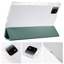 Load image into Gallery viewer, 3-fold Clear TPU Smart Leather Tablet Case with Pen Slot, For Xiaomi Pad 7 / 7 Pro, For Xiaomi Redmi Pad Pro 12.1, For Xiaomi Pad 6S Pro, For Xiaomi Pad 6 Max 14, For Xiaomi Pad 6 / 6 Pro