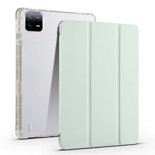 Load image into Gallery viewer, 3-fold Clear TPU Smart Leather Tablet Case with Pen Slot, For Xiaomi Pad 7 / 7 Pro, For Xiaomi Redmi Pad Pro 12.1, For Xiaomi Pad 6S Pro, For Xiaomi Pad 6 Max 14, For Xiaomi Pad 6 / 6 Pro