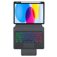 Load image into Gallery viewer, F10B-AS 360 Rotation Acrylic Transparent Bluetooth Keyboard Leather Case With Touch Control / Backlight