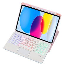 Load image into Gallery viewer, F10B-AS 360 Rotation Acrylic Transparent Bluetooth Keyboard Leather Case With Touch Control / Backlight