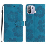Flower Embossing Pattern Leather Phone Case, For Xiaomi Mi 11 Pro, For Xiaomi Mi 11 Ultra, For Xiaomi Redmi 9, For Xiaomi Redmi 9A, For Xiaomi Redmi 9C, For Xiaomi Redmi 10, For Xiaomi Redmi 10 2022, For Xiaomi Redmi 10C, For Xiaomi Redmi A1