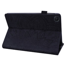 Load image into Gallery viewer, Calf Pattern Double Folding Design Embossed Leather Case with  Holder &amp; Card Slots &amp; Pen Slot &amp;   Elastic Band