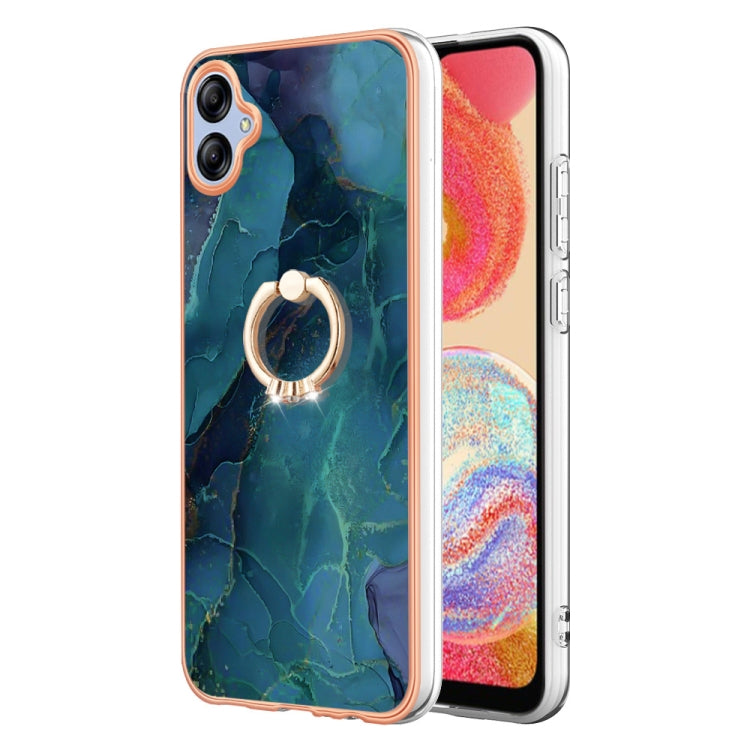 Electroplating Marble Dual-side IMD Phone Case with Ring