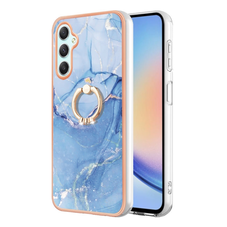 Electroplating Marble Dual-side IMD Phone Case with Ring