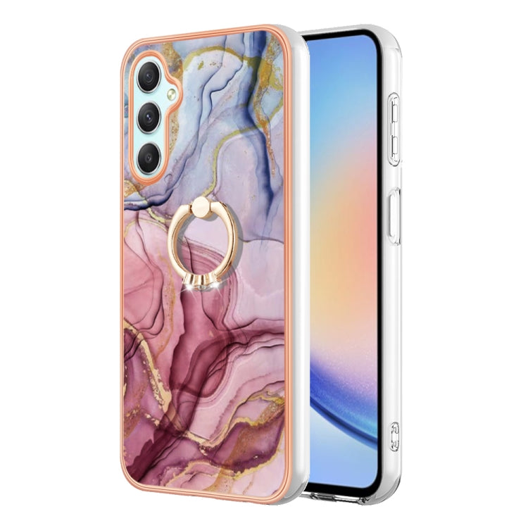 Electroplating Marble Dual-side IMD Phone Case with Ring