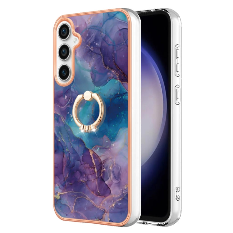Electroplating Marble Dual-side IMD Phone Case with Ring