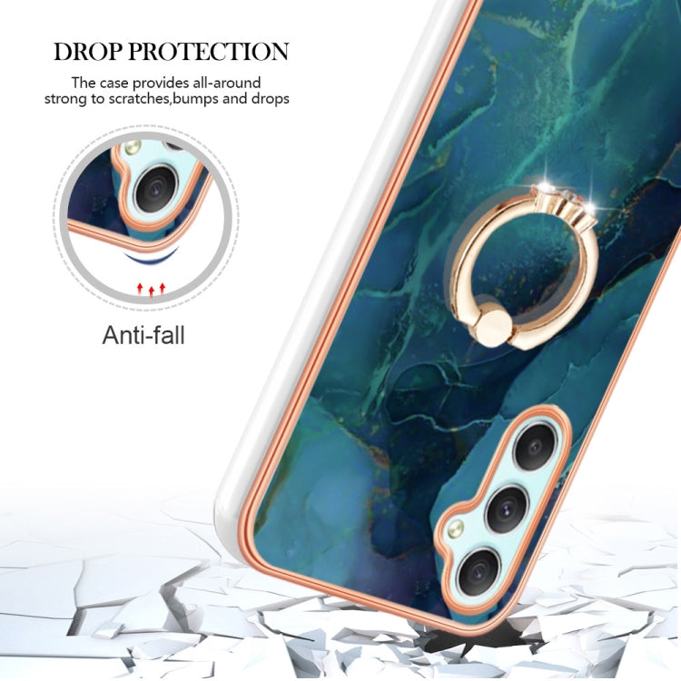 Electroplating Marble Dual-side IMD Phone Case with Ring