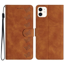 Load image into Gallery viewer, Seven Butterflies Embossed Leather Phone Case, For iPhone 14 Pro Max, For iPhone 13 Pro Max, For iPhone 13 Pro, For iPhone 13, For iPhone 13 mini, For iPhone 12, For iPhone 12 Pro Max, For iPhone 12 Pro