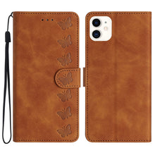 Load image into Gallery viewer, Seven Butterflies Embossed Leather Phone Case