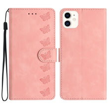 Load image into Gallery viewer, Seven Butterflies Embossed Leather Phone Case