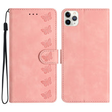 Load image into Gallery viewer, Seven Butterflies Embossed Leather Phone Case
