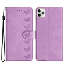 Load image into Gallery viewer, Seven Butterflies Embossed Leather Phone Case