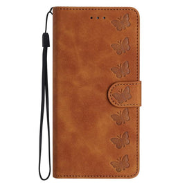 Seven Butterflies Embossed Leather Phone Case, For iPhone 18 Pro / 17 Pro, For iPhone 18 Pro Max / 17 Pro Max, For iPhone 16e / 17e, For iPhone 17, For iPhone Air, For iPhone 16 Pro Max, For iPhone 16 Pro, For iPhone 16 Plus