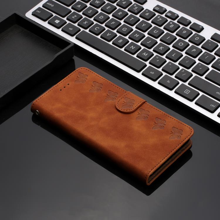 Seven Butterflies Embossed Leather Phone Case, For iPhone 18 Pro / 17 Pro, For iPhone 18 Pro Max / 17 Pro Max, For iPhone 16e / 17e, For iPhone 17, For iPhone Air, For iPhone 16 Pro Max, For iPhone 16 Pro, For iPhone 16 Plus