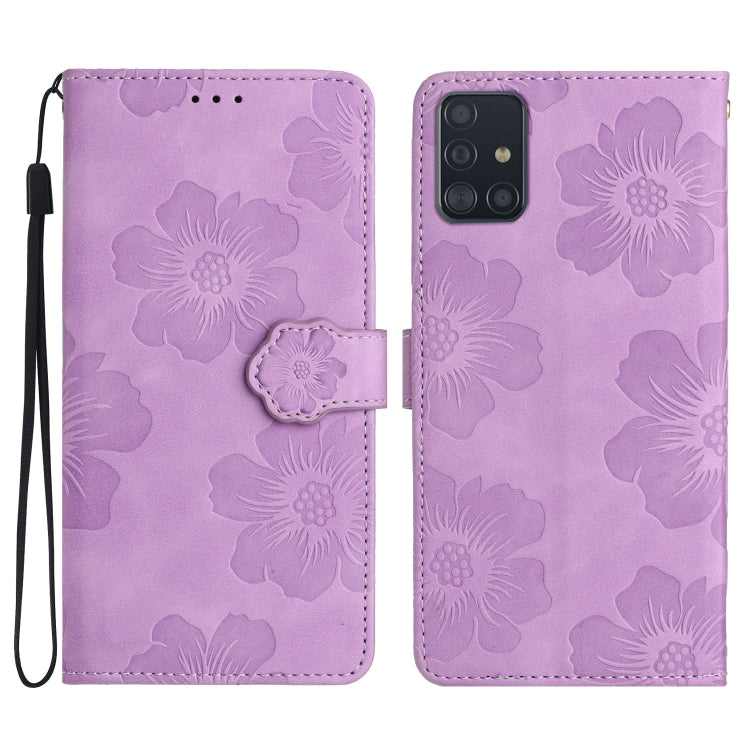 Flower Embossing Pattern Leather Phone Case, For Samsung Galaxy A42 5G, For Samsung Galaxy A50, For Samsung Galaxy A51 4G, For Samsung Galaxy A52 5G, For Samsung Galaxy A53 5G, For Samsung Galaxy A54 5G, For Samsung Galaxy A70, For Samsung Galaxy A71 4...