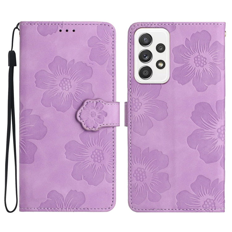 Flower Embossing Pattern Leather Phone Case, For Samsung Galaxy A42 5G, For Samsung Galaxy A50, For Samsung Galaxy A51 4G, For Samsung Galaxy A52 5G, For Samsung Galaxy A53 5G, For Samsung Galaxy A54 5G, For Samsung Galaxy A70, For Samsung Galaxy A71 4...