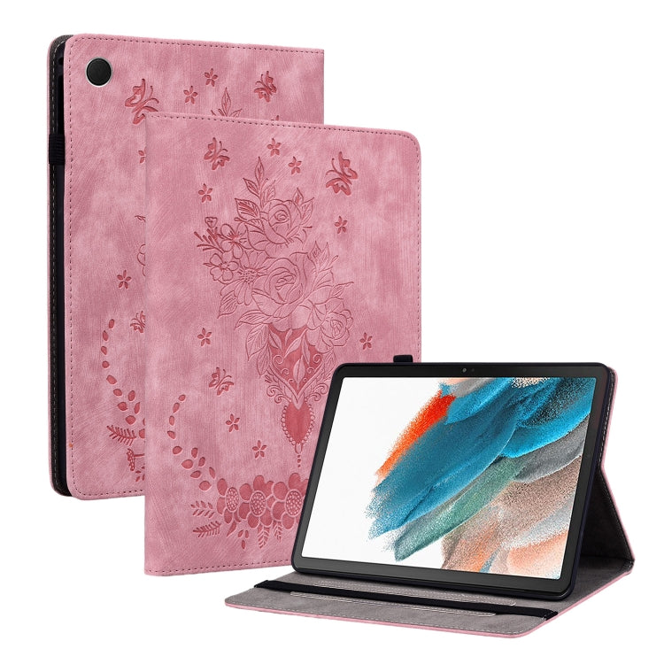 Butterfly Rose Embossed Leather Tablet Case, For Galaxy Tab S12+, For Samsung Galaxy Tab S11, For Samsung Galaxy Tab А9+, For Samsung Galaxy Tab А9, For Samsung Galaxy Tab S9, For Samsung Galaxy Tab S9+, For Samsung Galaxy Tab S8+ / S7+ / S7 FE        ...