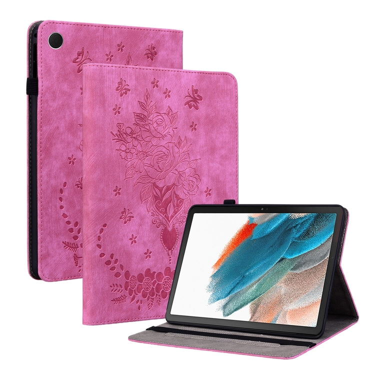 Butterfly Rose Embossed Leather Tablet Case, For Galaxy Tab S12+, For Samsung Galaxy Tab S11, For Samsung Galaxy Tab А9+, For Samsung Galaxy Tab А9, For Samsung Galaxy Tab S9, For Samsung Galaxy Tab S9+, For Samsung Galaxy Tab S8+ / S7+ / S7 FE        ...