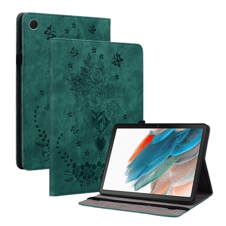 Butterfly Rose Embossed Leather Tablet Case, For Galaxy Tab S12+, For Samsung Galaxy Tab S11, For Samsung Galaxy Tab А9+, For Samsung Galaxy Tab А9, For Samsung Galaxy Tab S9, For Samsung Galaxy Tab S9+, For Samsung Galaxy Tab S8+ / S7+ / S7 FE        ...