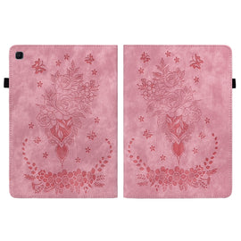 Butterfly Rose Embossed Leather Tablet Case