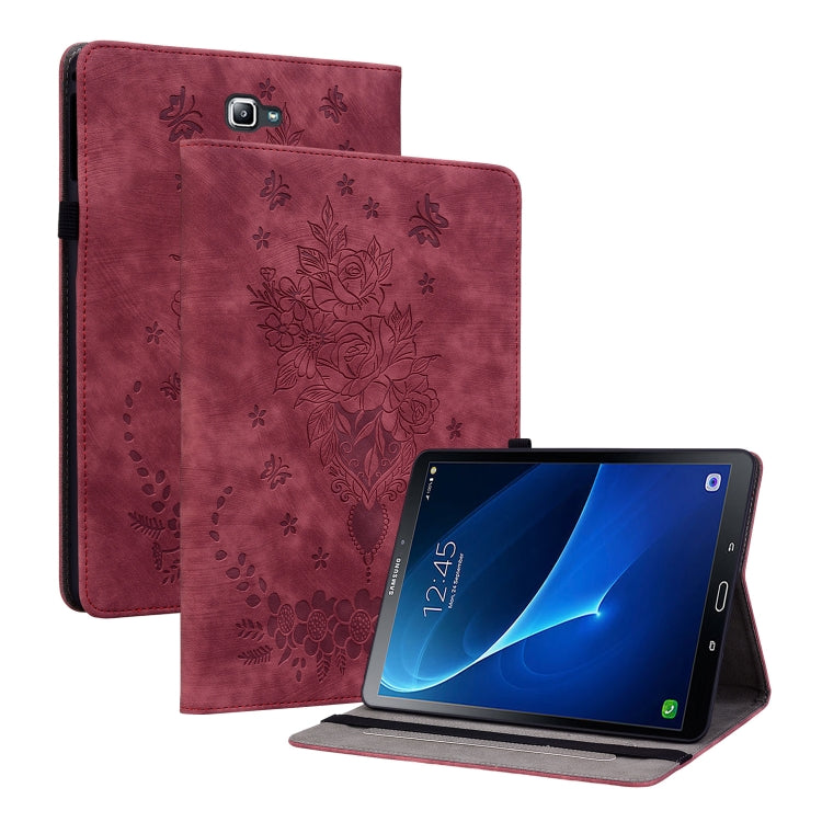Butterfly Rose Embossed Leather Tablet Case
