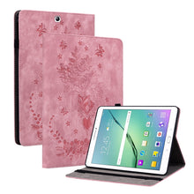 Load image into Gallery viewer, Butterfly Rose Embossed Leather Tablet Case