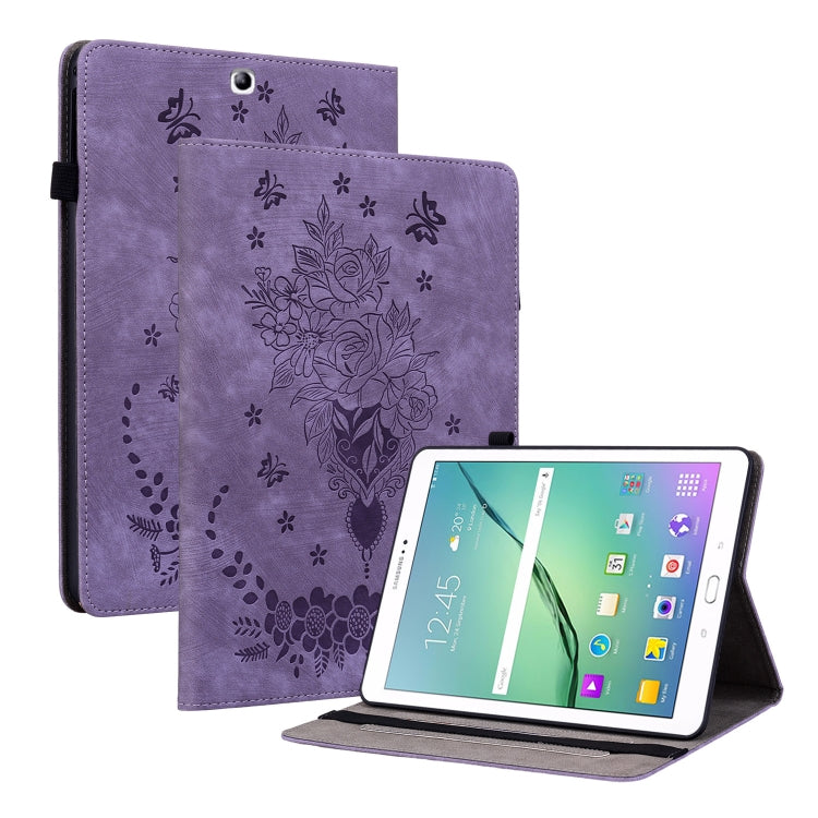 Butterfly Rose Embossed Leather Tablet Case